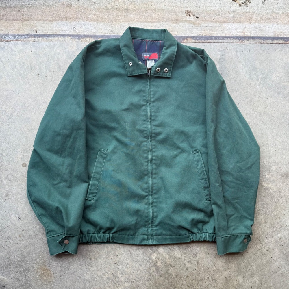 Vintage Mens Green Plaid Lined Work Jacket JT44HG2 Medium Regular Made in USA